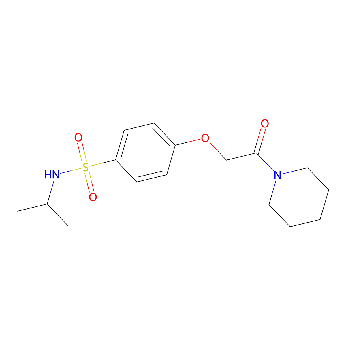 4-(2-oxo-2-piperidin-1-ylethoxy)-N-propan-2-ylbenzenesulfonamide molecular structure, CAS 693820-55-2