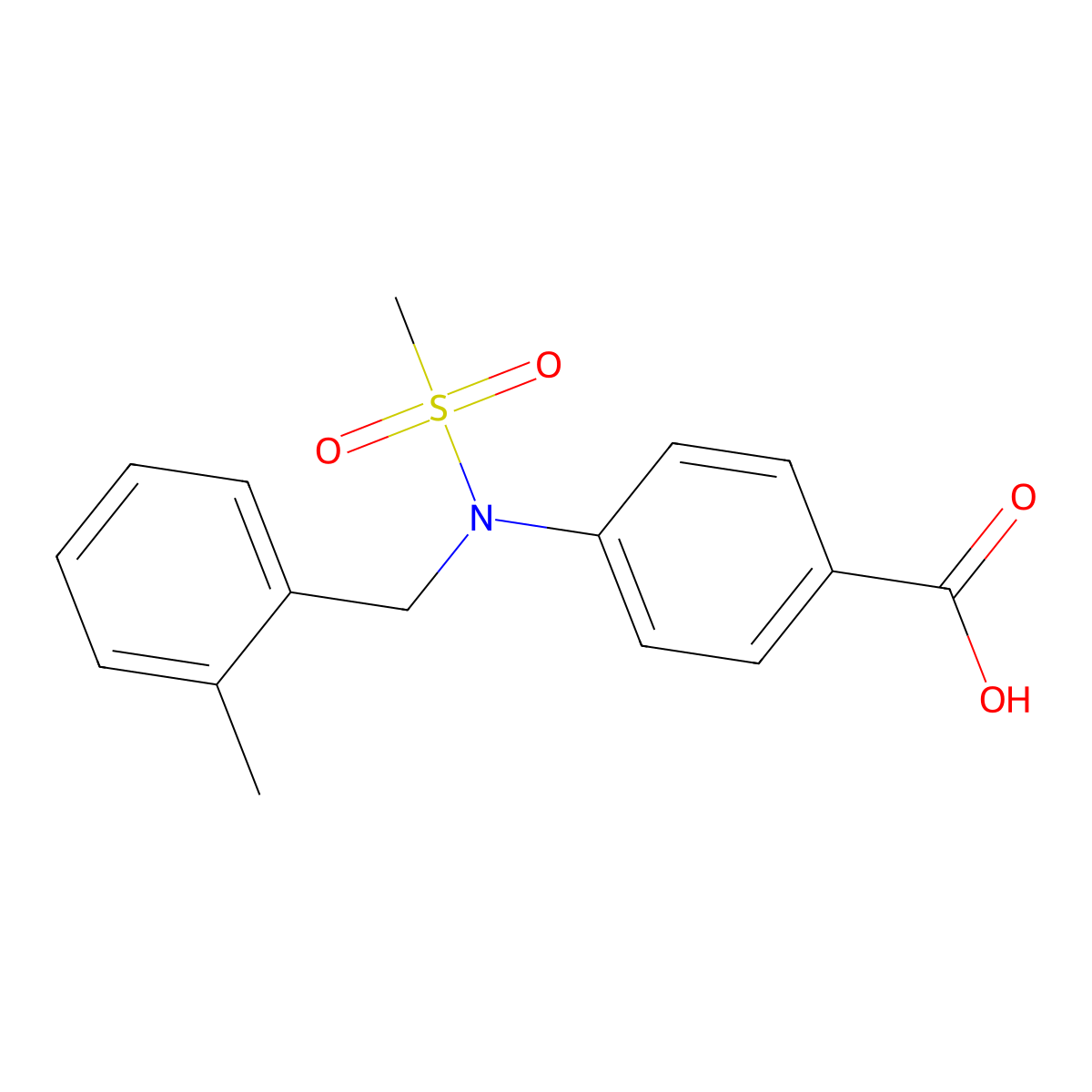 4-[(2-Methylbenzyl)(methylsulfonyl)amino]benzoic acid molecular structure, CAS 693820-63-2
