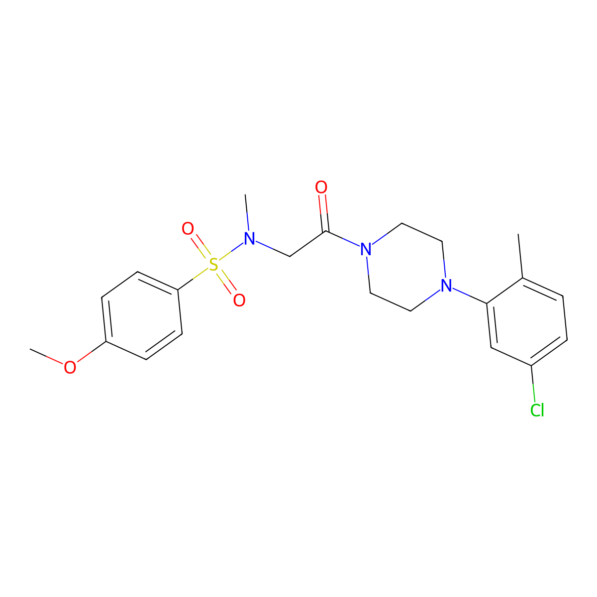 N-{2-[4-(5-chloro-2-methylphenyl)piperazin-1-yl]-2-oxoethyl}-4-methoxy-N-methylbenzenesulfonamide molecular structure, CAS 693820-64-3