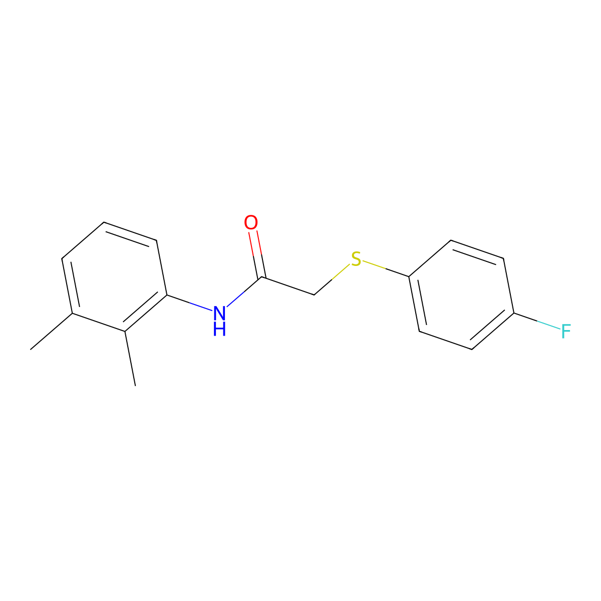 N-(2,3-dimethylphenyl)-2-(4-fluorophenyl)sulfanylacetamide molecular structure, CAS 693820-71-2
