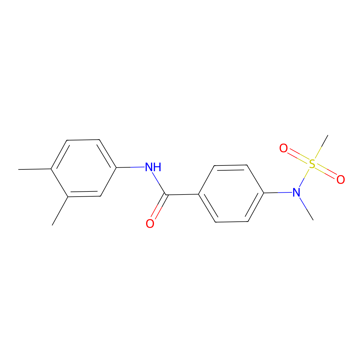 N-(3,4-dimethylphenyl)-4-[methyl(methylsulfonyl)amino]benzamide molecular structure, CAS 693820-76-7