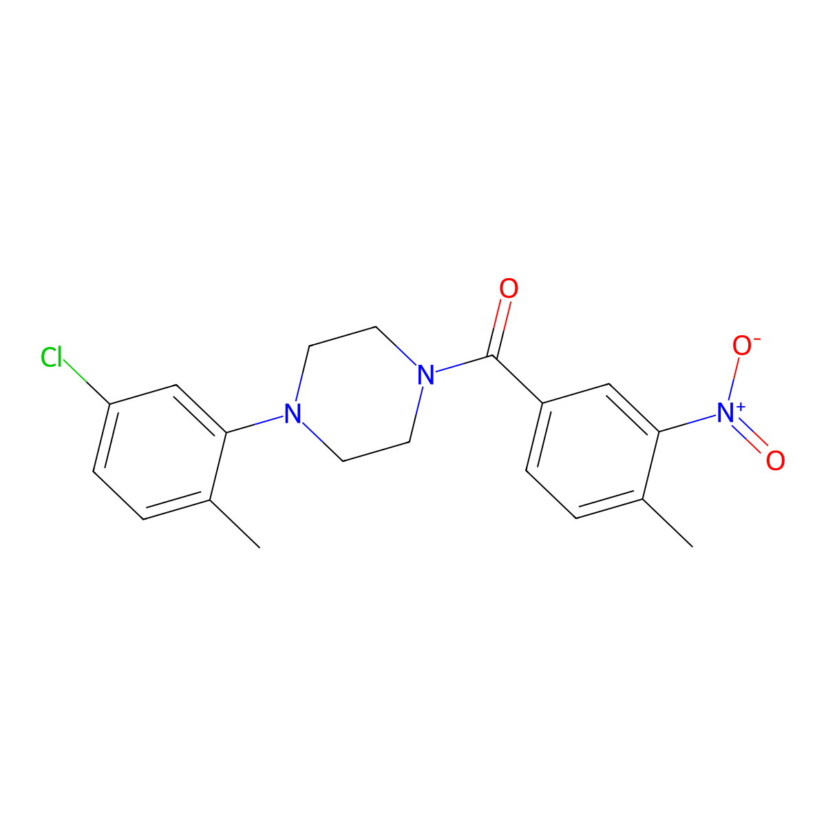 [4-(5-Chloro-2-methylphenyl)piperazin-1-yl](4-methyl-3-nitrophenyl)methanone molecular structure, CAS 693820-87-0