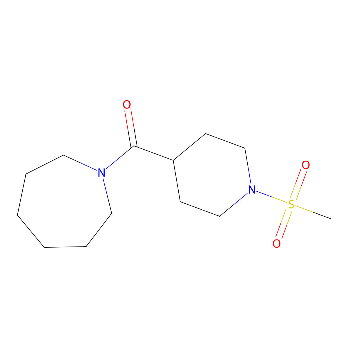 Azepan-1-yl[1-(methylsulfonyl)piperidin-4-yl]methanone molecular structure, CAS 693820-92-7