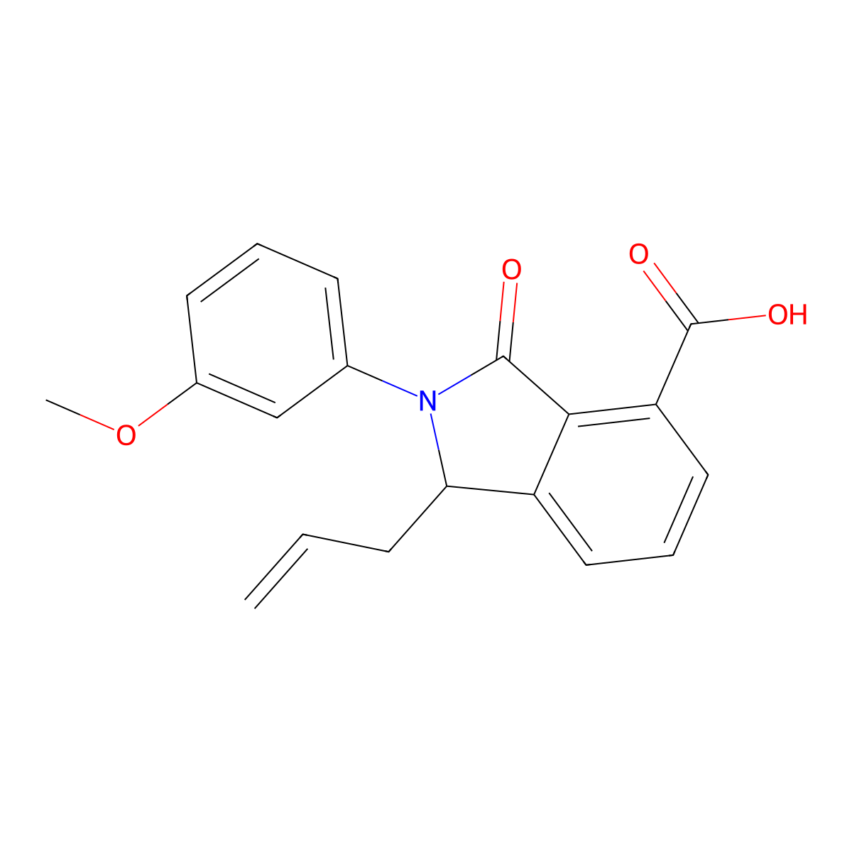 2-(3-methoxyphenyl)-3-oxo-1-prop-2-enyl-1H-isoindole-4-carboxylic acid molecular structure, CAS 693820-98-3