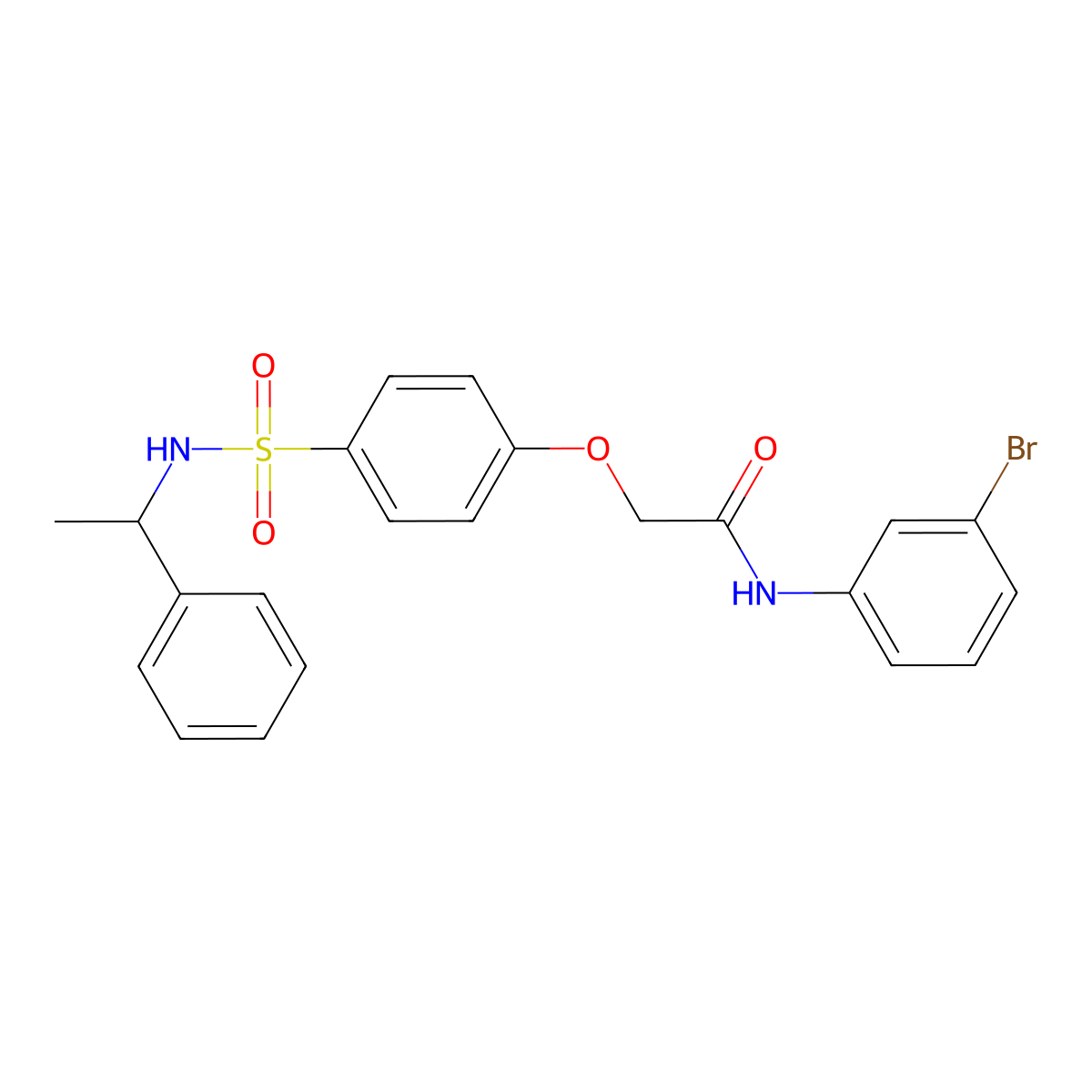N-(3-bromophenyl)-2-[4-(1-phenylethylsulfamoyl)phenoxy]acetamide molecular structure, CAS 693821-27-1