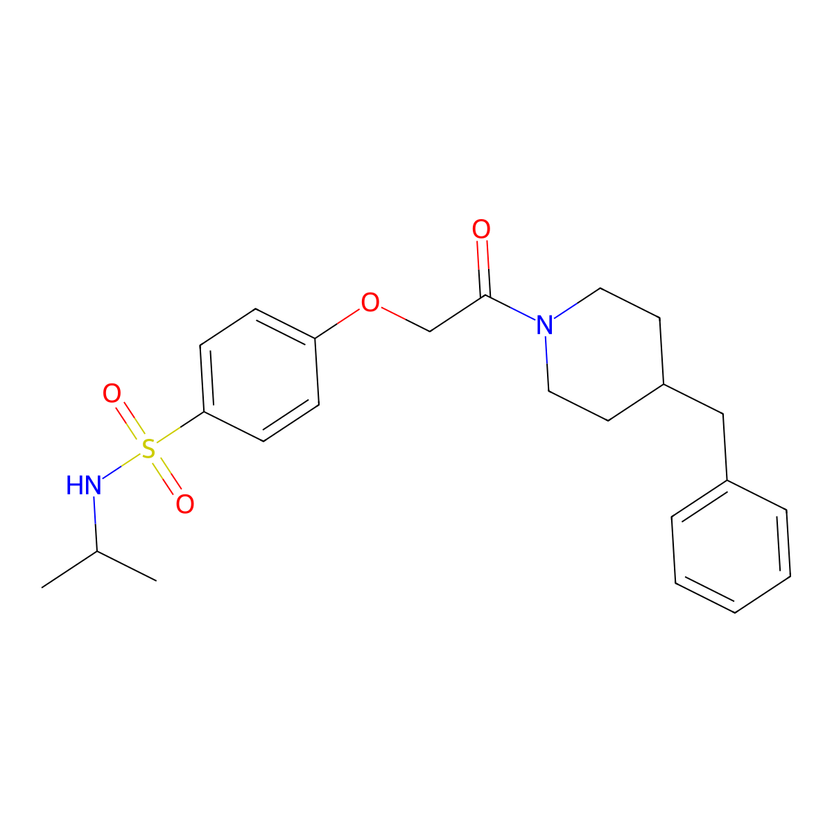 4-[2-(4-benzylpiperidin-1-yl)-2-oxoethoxy]-N-propan-2-ylbenzenesulfonamide molecular structure, CAS 693821-31-7