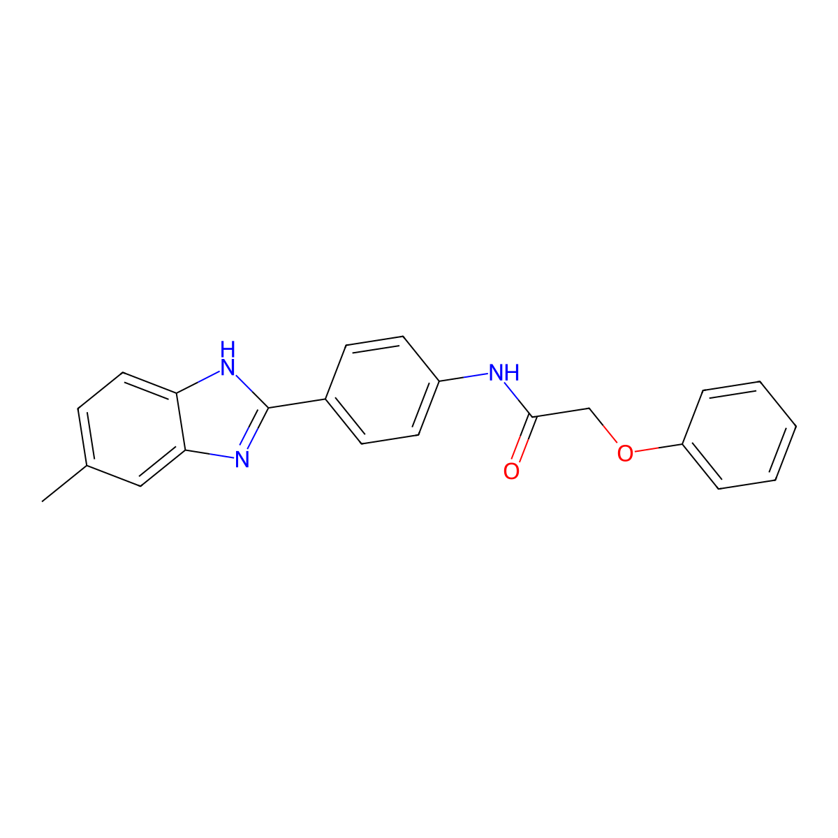 N-[4-(6-methyl-1H-benzimidazol-2-yl)phenyl]-2-phenoxyacetamide molecular structure, CAS 693821-37-3