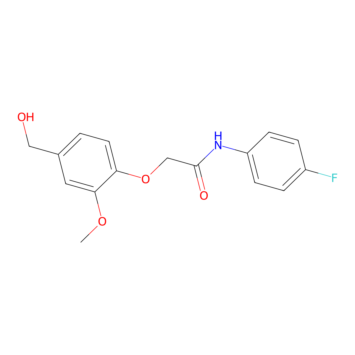 N-(4-fluorophenyl)-2-[4-(hydroxymethyl)-2-methoxyphenoxy]acetamide molecular structure, CAS 693821-46-4