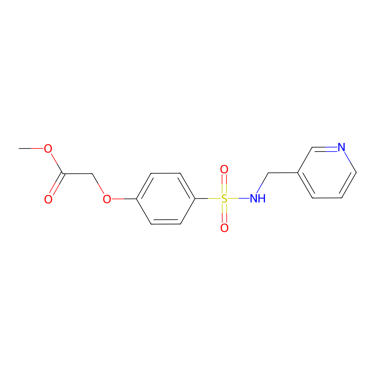 Methyl (4-{[(3-pyridinylmethyl)amino]sulfonyl}phenoxy)acetate molecular structure, CAS 693821-50-0
