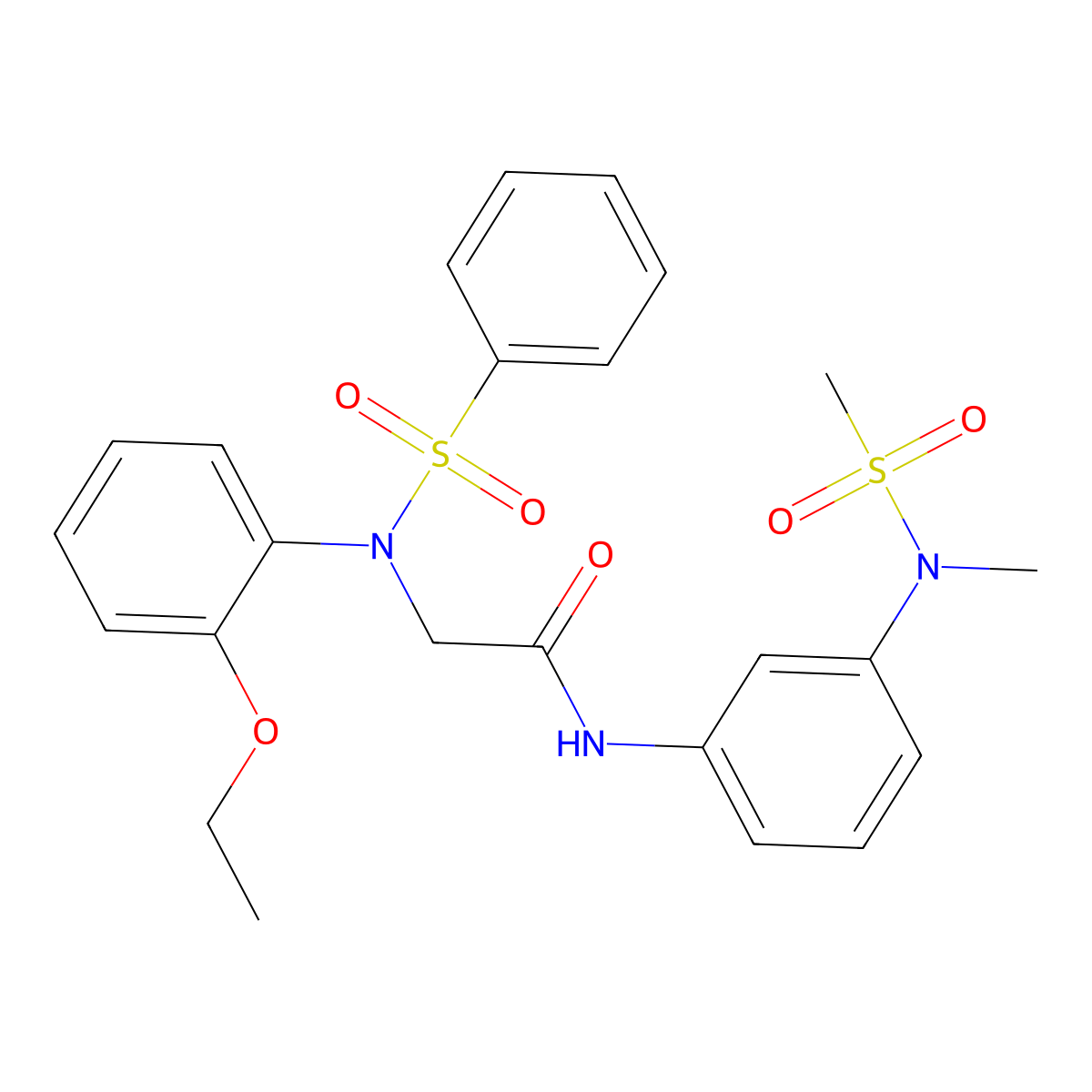 2-[N-(benzenesulfonyl)-2-ethoxyanilino]-N-[3-[methyl(methylsulfonyl)amino]phenyl]acetamide molecular structure, CAS 693821-75-9