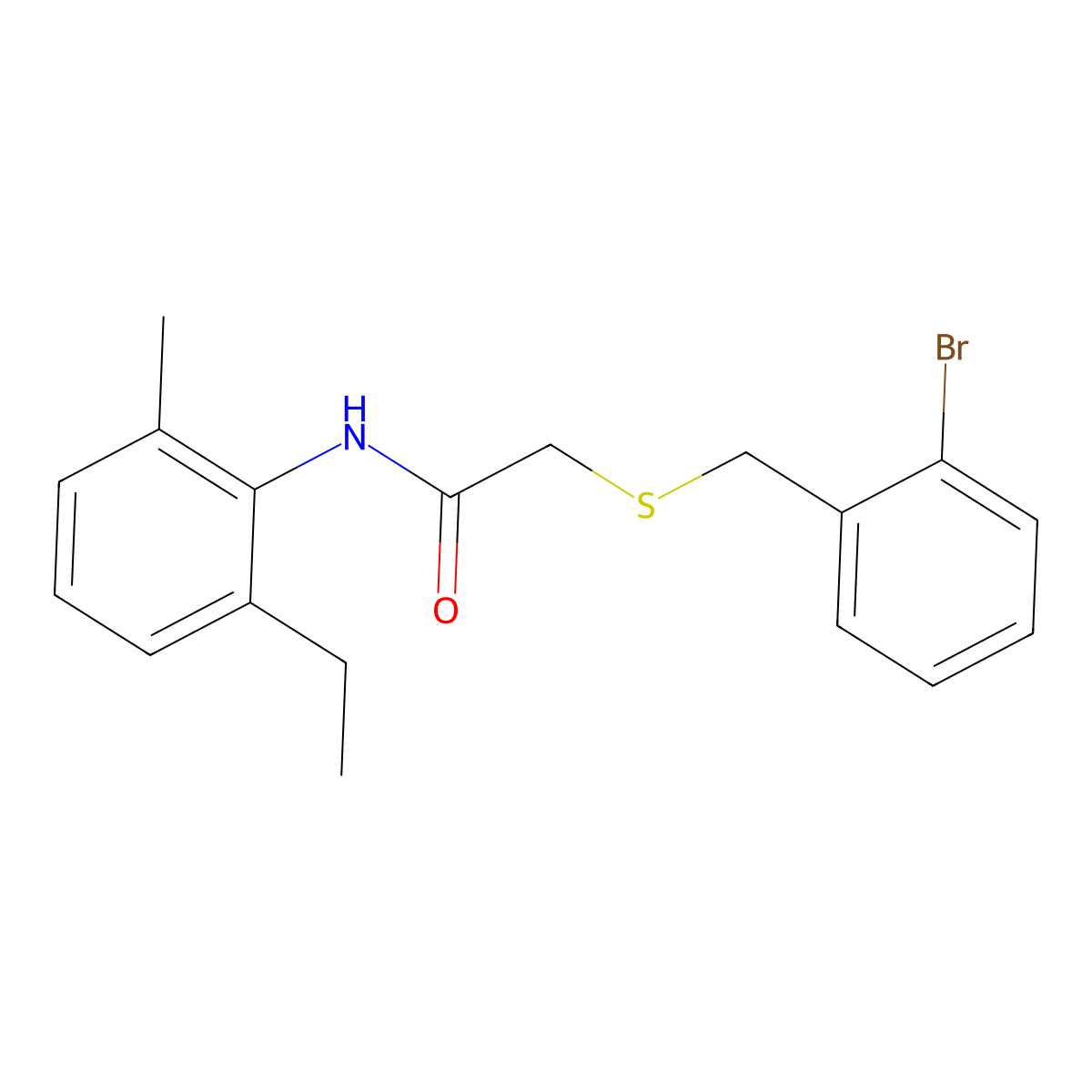2-[(2-bromobenzyl)sulfanyl]-N-(2-ethyl-6-methylphenyl)acetamide molecular structure, CAS 693821-96-4