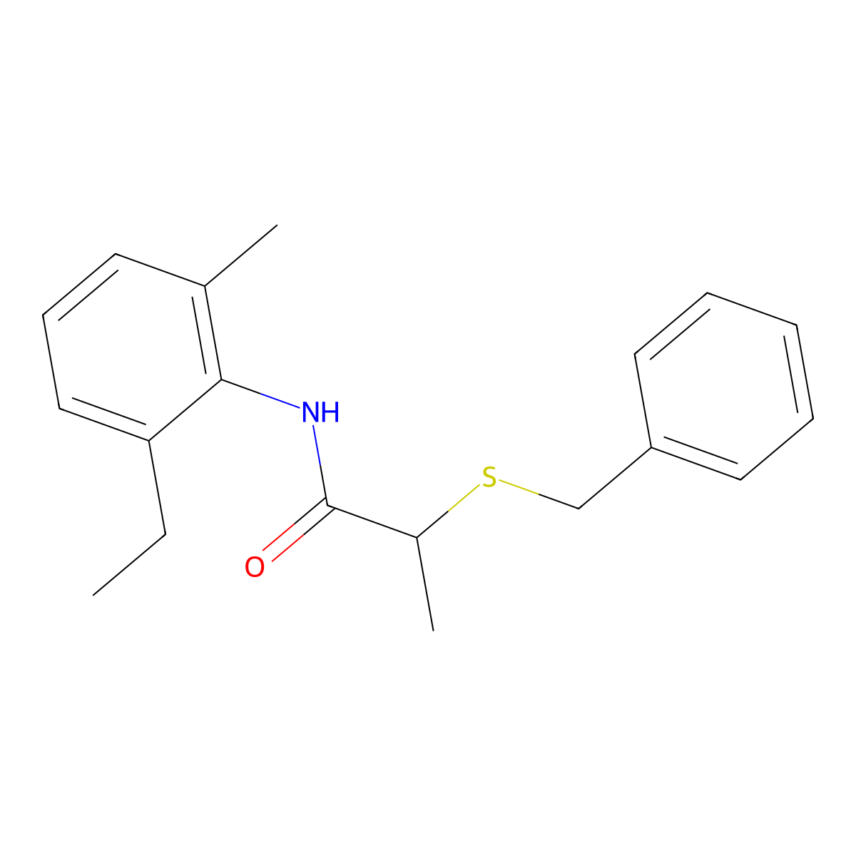 2-benzylsulfanyl-N-(2-ethyl-6-methylphenyl)propanamide molecular structure, CAS 693821-99-7
