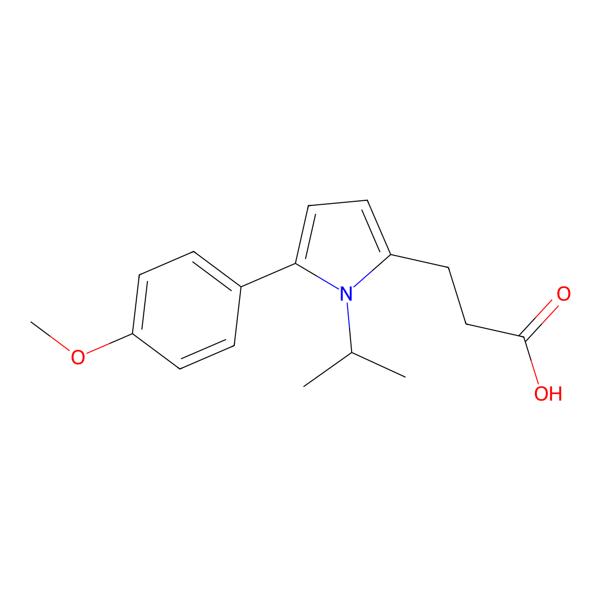 3-[1-isopropyl-5-(4-methoxyphenyl)-1H-pyrrol-2-yl]propanoic acid molecular structure, CAS 693822-04-7