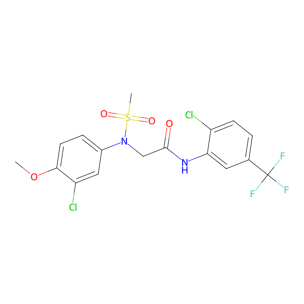 2-(3-chloro-4-methoxy-N-methylsulfonylanilino)-N-[2-chloro-5-(trifluoromethyl)phenyl]acetamide molecular structure, CAS 693822-25-2