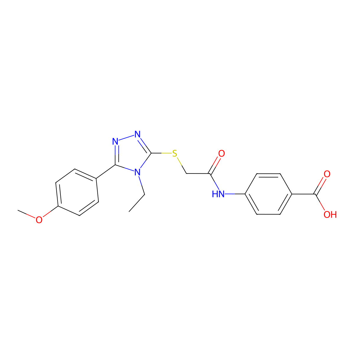 4-[({[4-ethyl-5-(4-methoxyphenyl)-4H-1,2,4-triazol-3-yl]sulfanyl}acetyl)amino]benzoic acid molecular structure, CAS 693822-37-6
