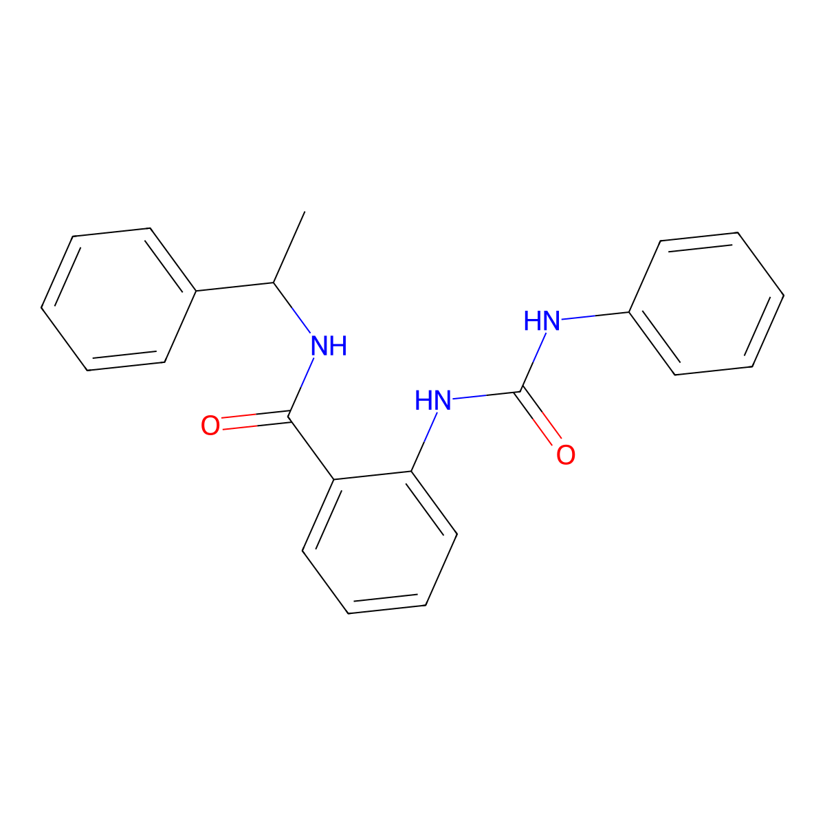 2-(phenylcarbamoylamino)-N-(1-phenylethyl)benzamide molecular structure, CAS 693822-58-1