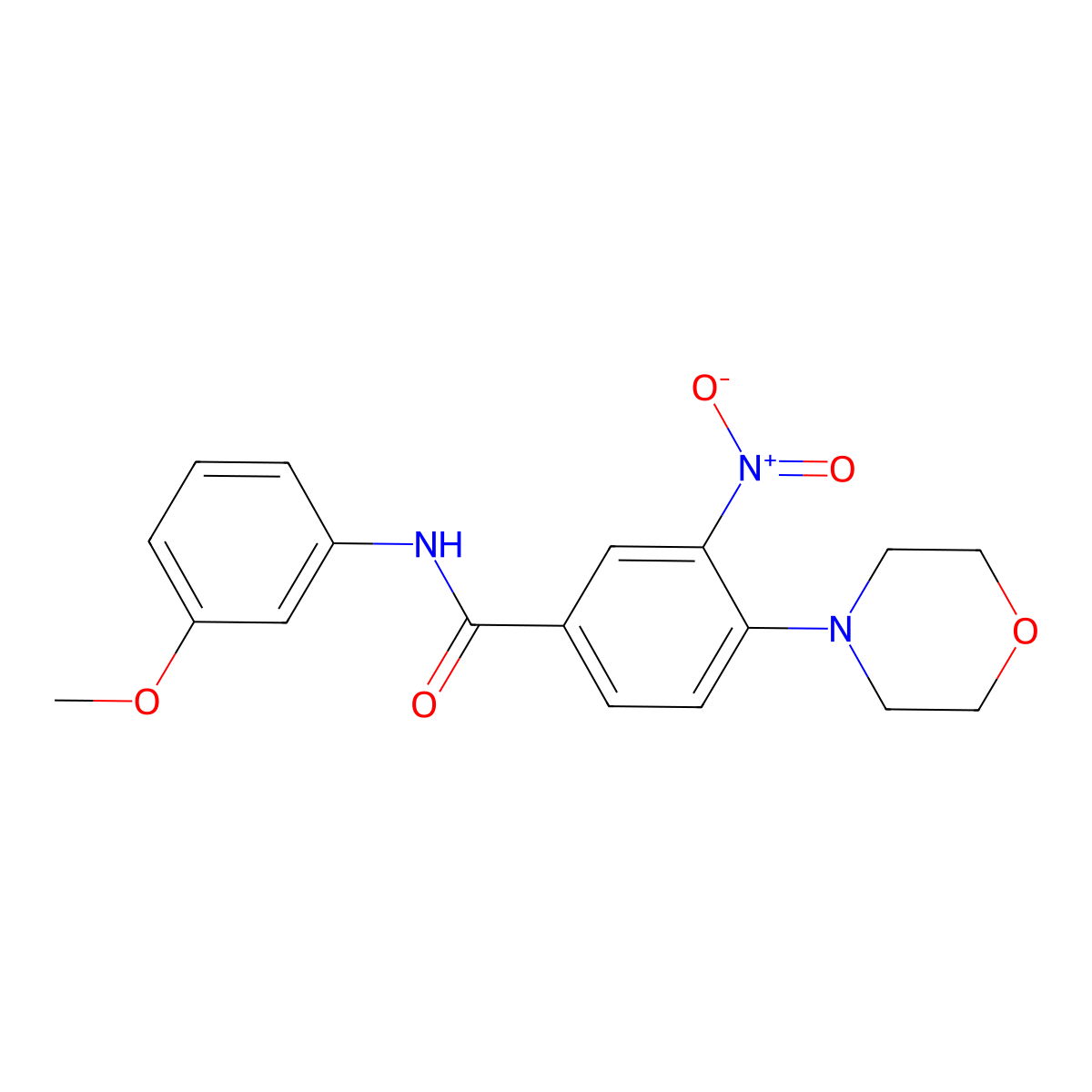 N-(3-methoxyphenyl)-4-(morpholin-4-yl)-3-nitrobenzamide molecular structure, CAS 693822-64-9