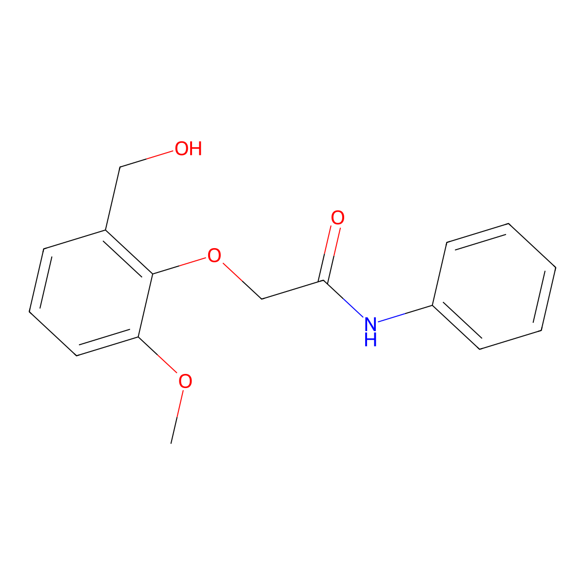 2-[2-(hydroxymethyl)-6-methoxyphenoxy]-N-phenylacetamide molecular structure, CAS 693822-68-3