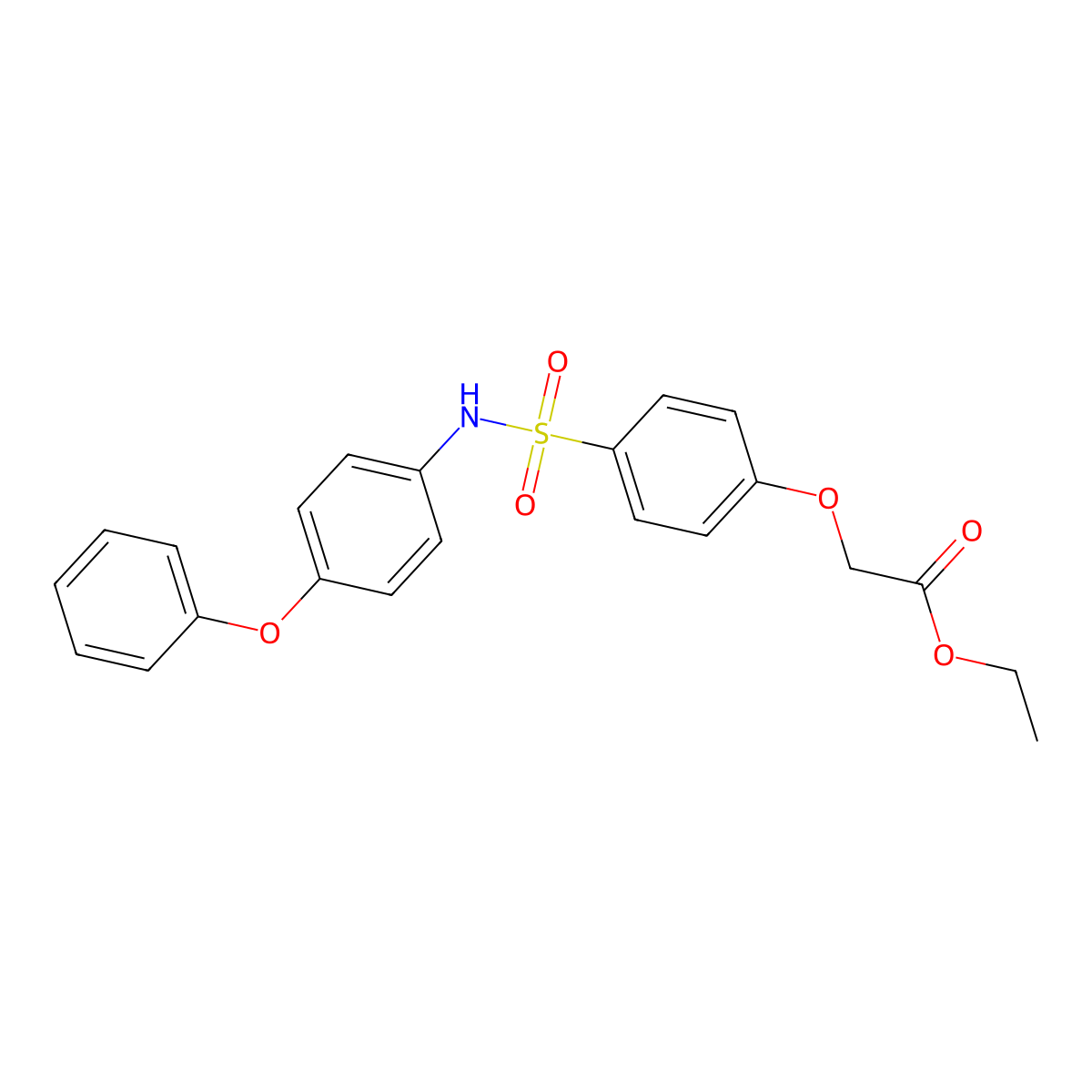 Ethyl {4-[(4-phenoxyphenyl)sulfamoyl]phenoxy}acetate molecular structure, CAS 693822-73-0