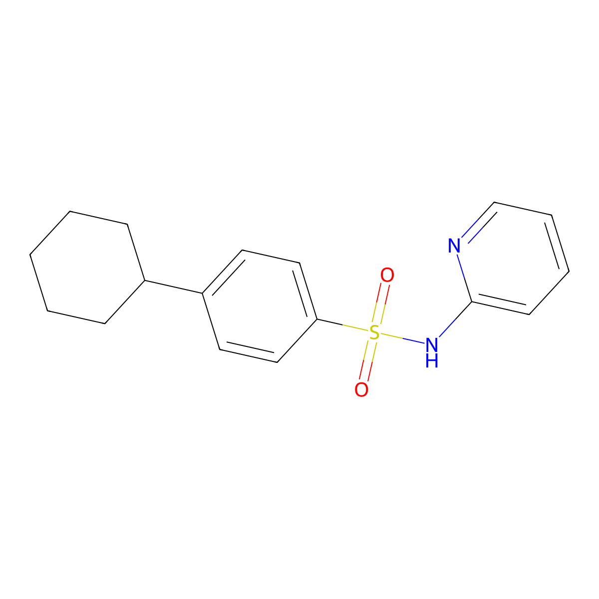 4-cyclohexyl-N-pyridin-2-ylbenzenesulfonamide molecular structure, CAS 693823-02-8