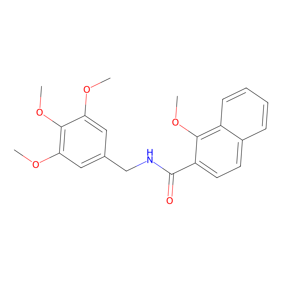 1-methoxy-N-(3,4,5-trimethoxybenzyl)-2-naphthamide molecular structure, CAS 693823-18-6