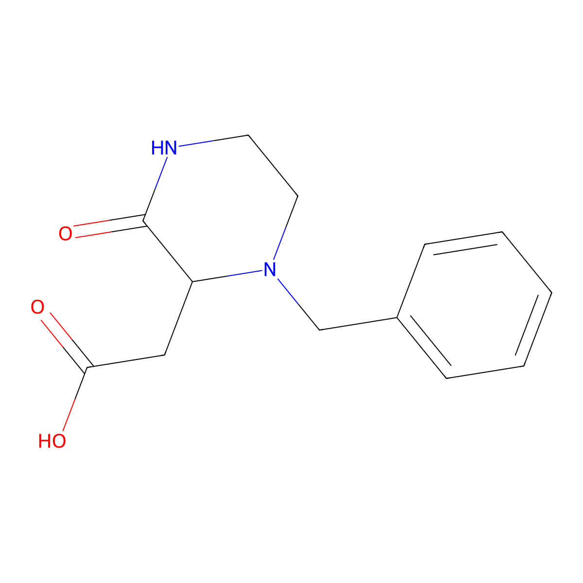 2-(1-Benzyl-3-oxopiperazin-2-yl)acetic acid molecular structure, CAS 693824-68-9
