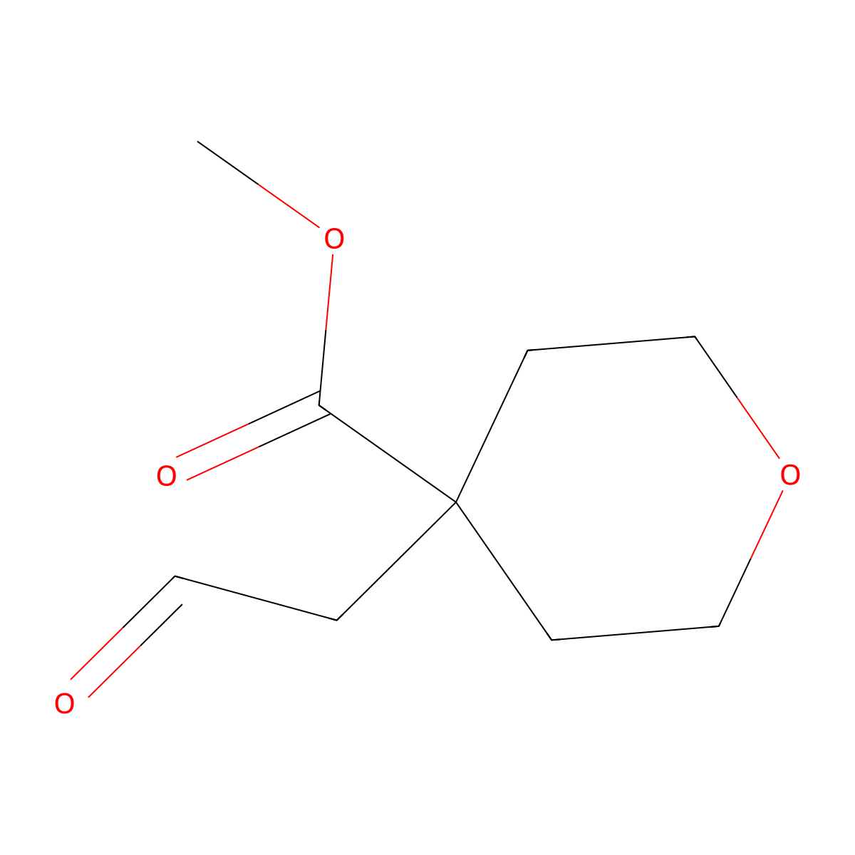 methyl 4-(2-oxoethyl)tetrahydro-2H-pyran-4-carboxylate molecular structure, CAS 693824-78-1