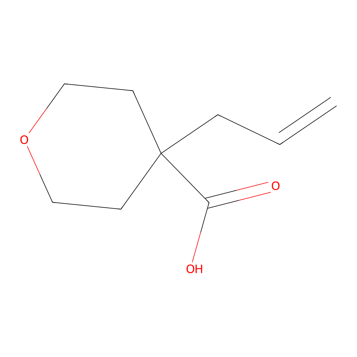 4-(Prop-2-en-1-yl)oxane-4-carboxylic acid molecular structure, CAS 693824-80-5
