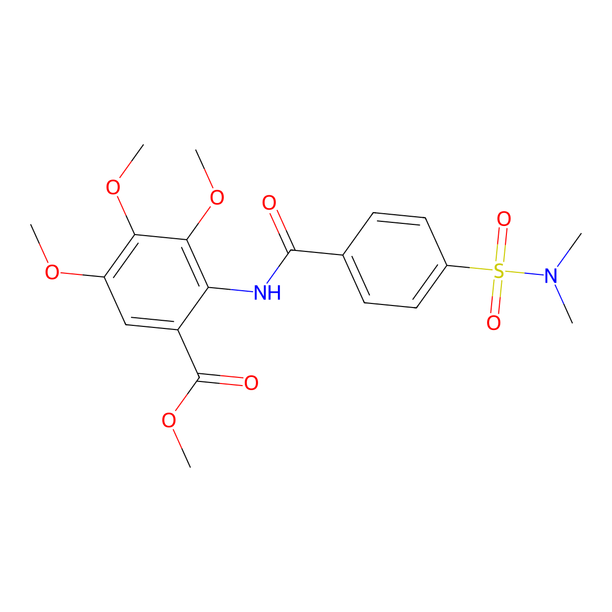 Methyl 2-({4-[(dimethylamino)sulfonyl]benzoyl}amino)-3,4,5-trimethoxybenzoate molecular structure, CAS 693828-25-0
