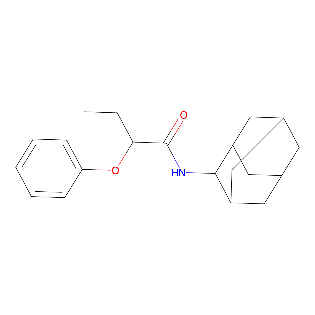 N-(2-adamantyl)-2-phenoxybutanamide molecular structure, CAS 693829-07-1