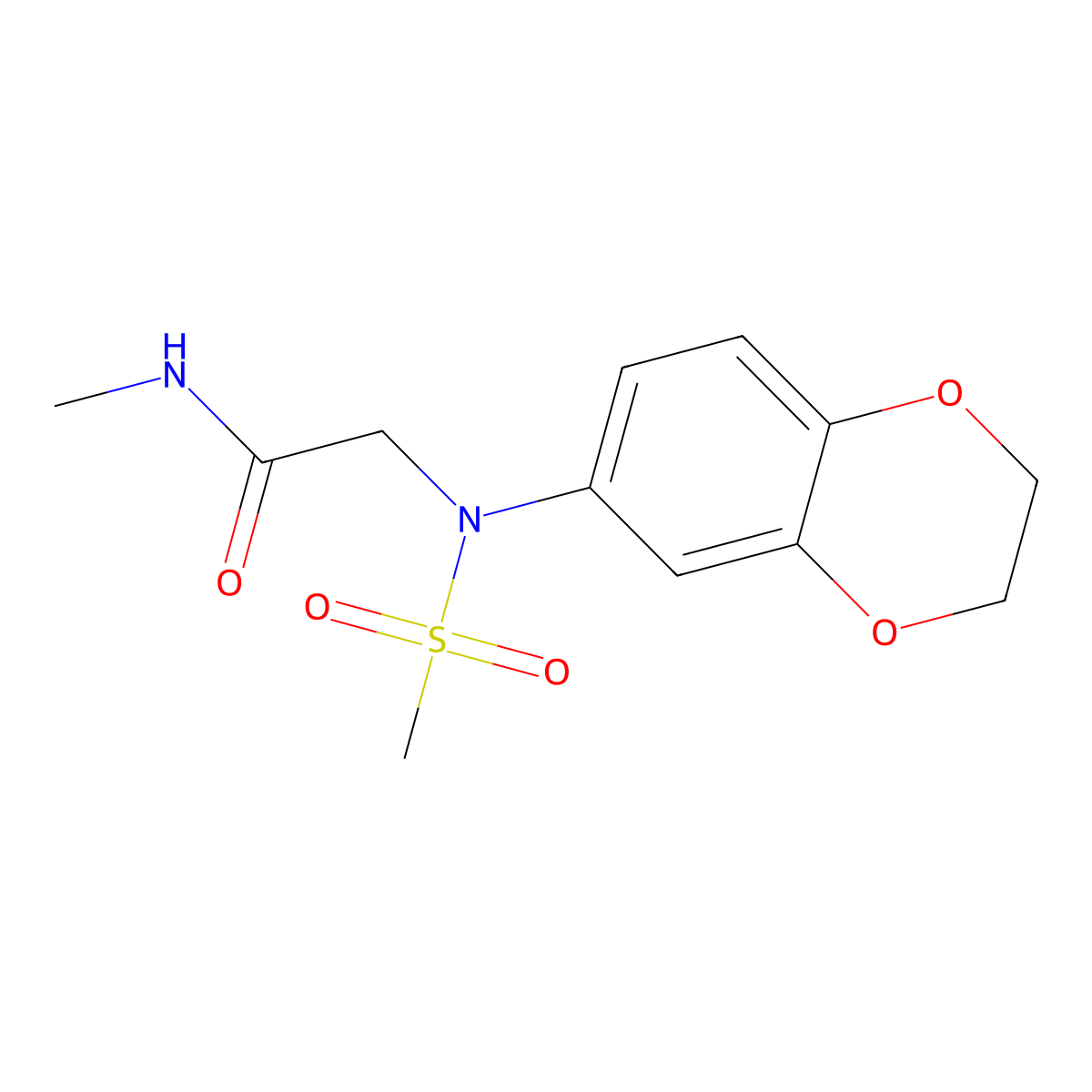 2-[2,3-dihydro-1,4-benzodioxin-6-yl(methylsulfonyl)amino]-N-methylacetamide molecular structure, CAS 693829-09-3
