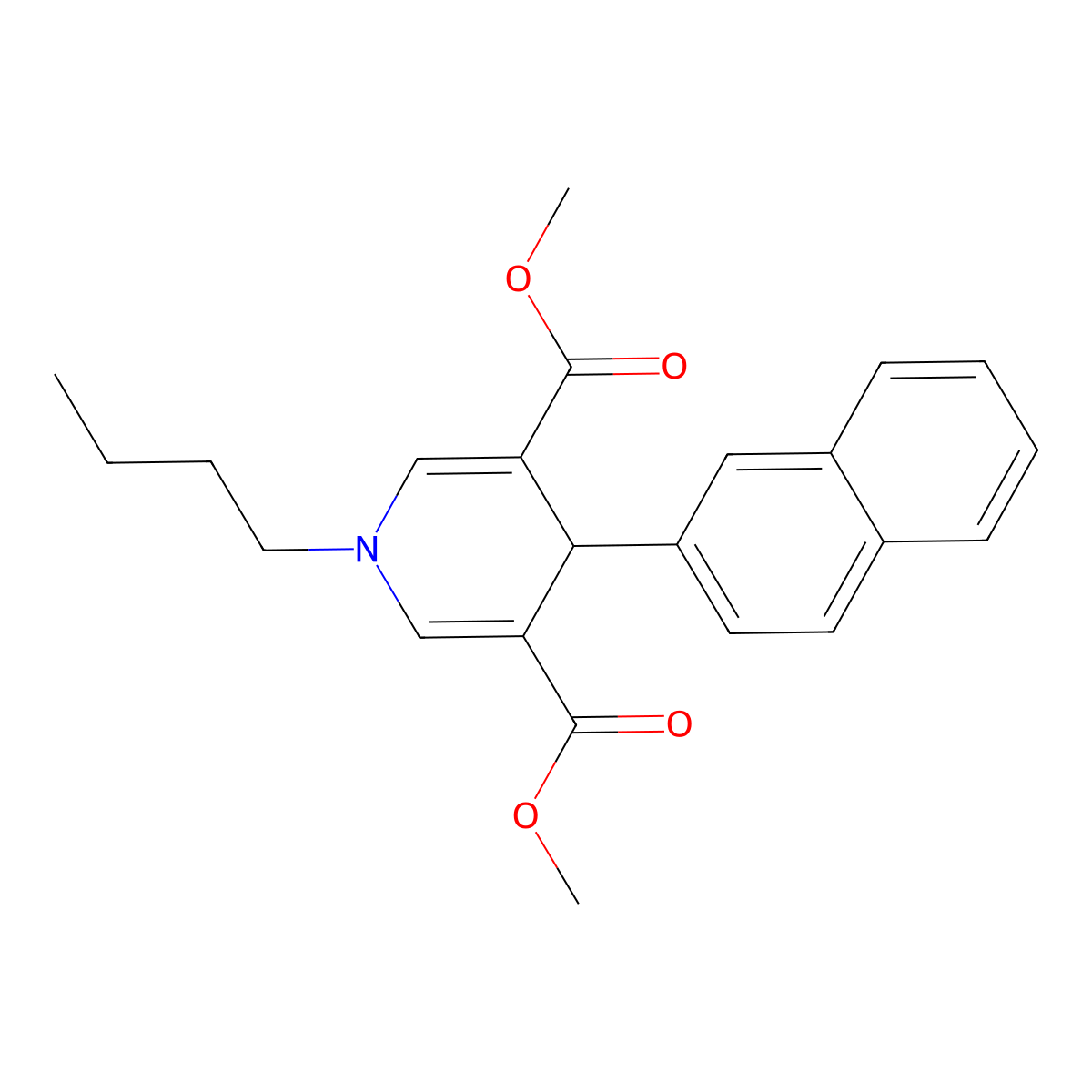 Dimethyl 1-butyl-4-(naphthalen-2-yl)-1,4-dihydropyridine-3,5-dicarboxylate molecular structure, CAS 693829-50-4