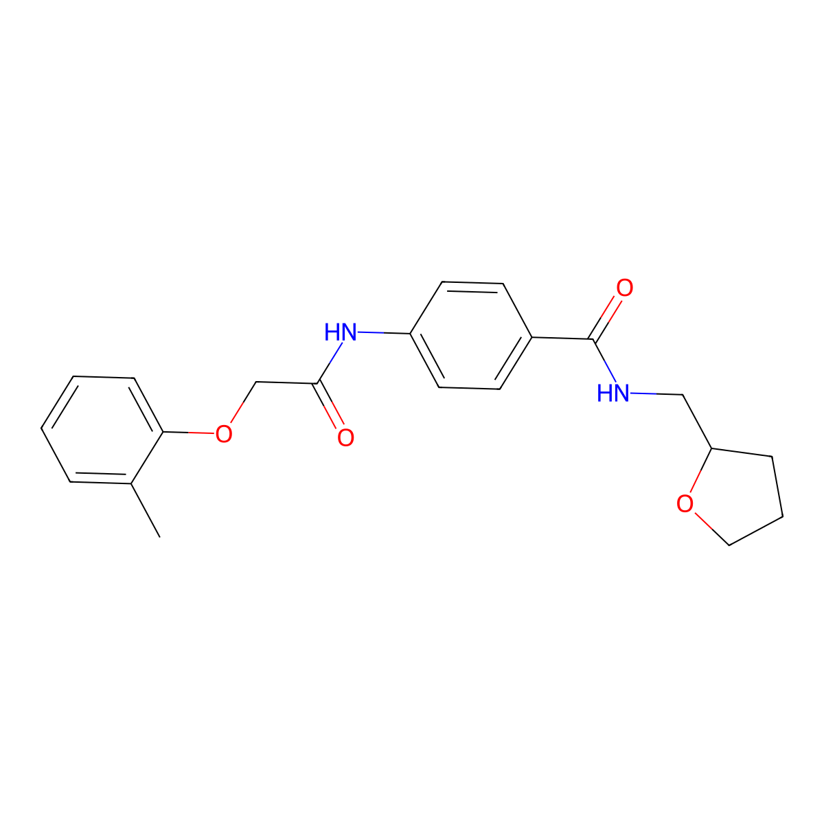 4-[[2-(2-methylphenoxy)acetyl]amino]-N-(oxolan-2-ylmethyl)benzamide molecular structure, CAS 693829-58-2