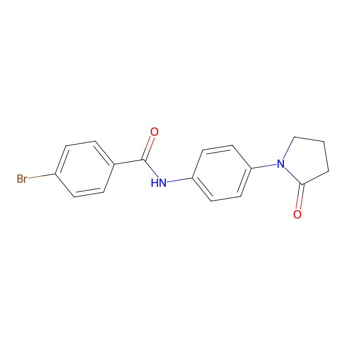 4-bromo-N-[4-(2-oxopyrrolidin-1-yl)phenyl]benzamide molecular structure, CAS 693829-72-0