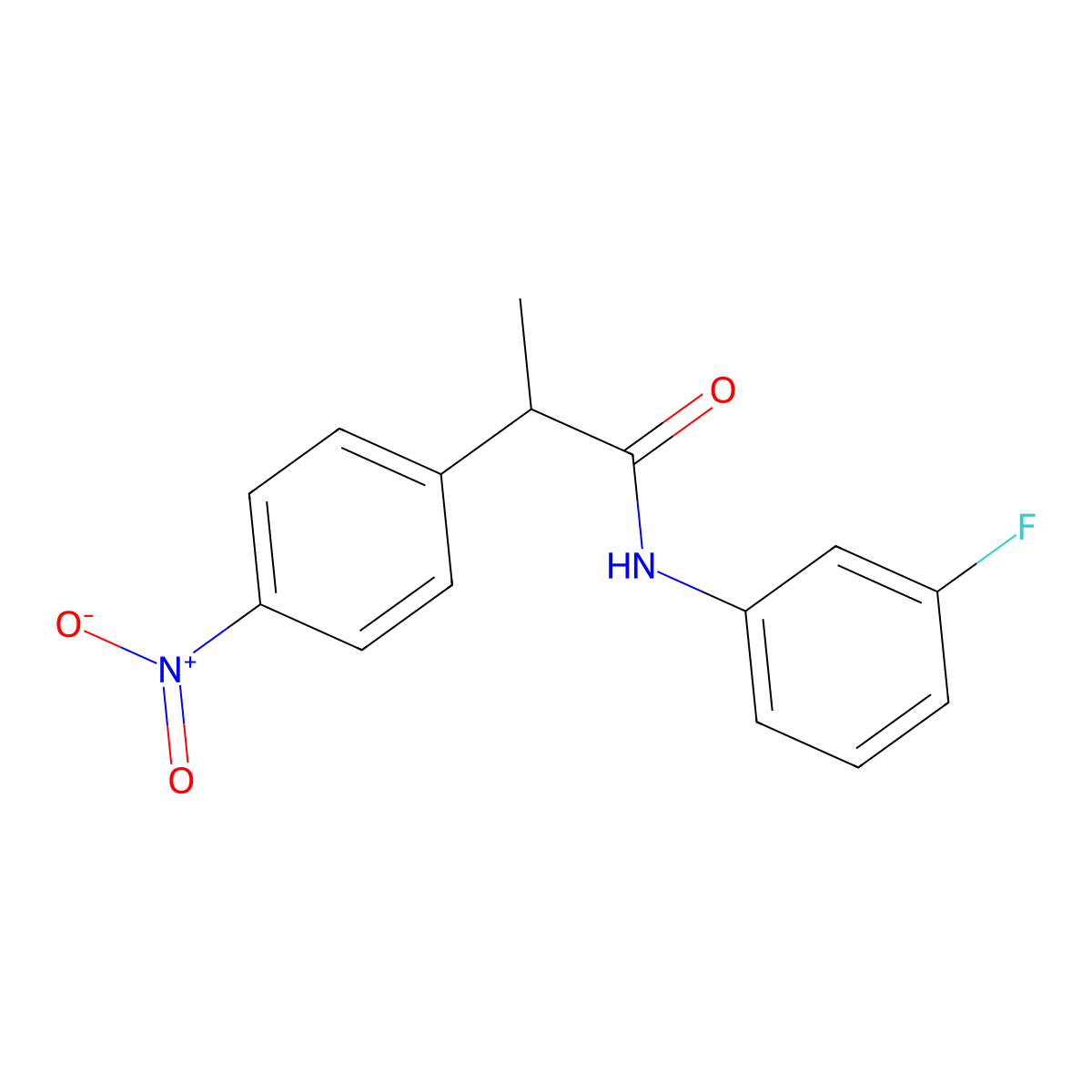 N-(3-fluorophenyl)-2-(4-nitrophenyl)propanamide molecular structure, CAS 693829-92-4