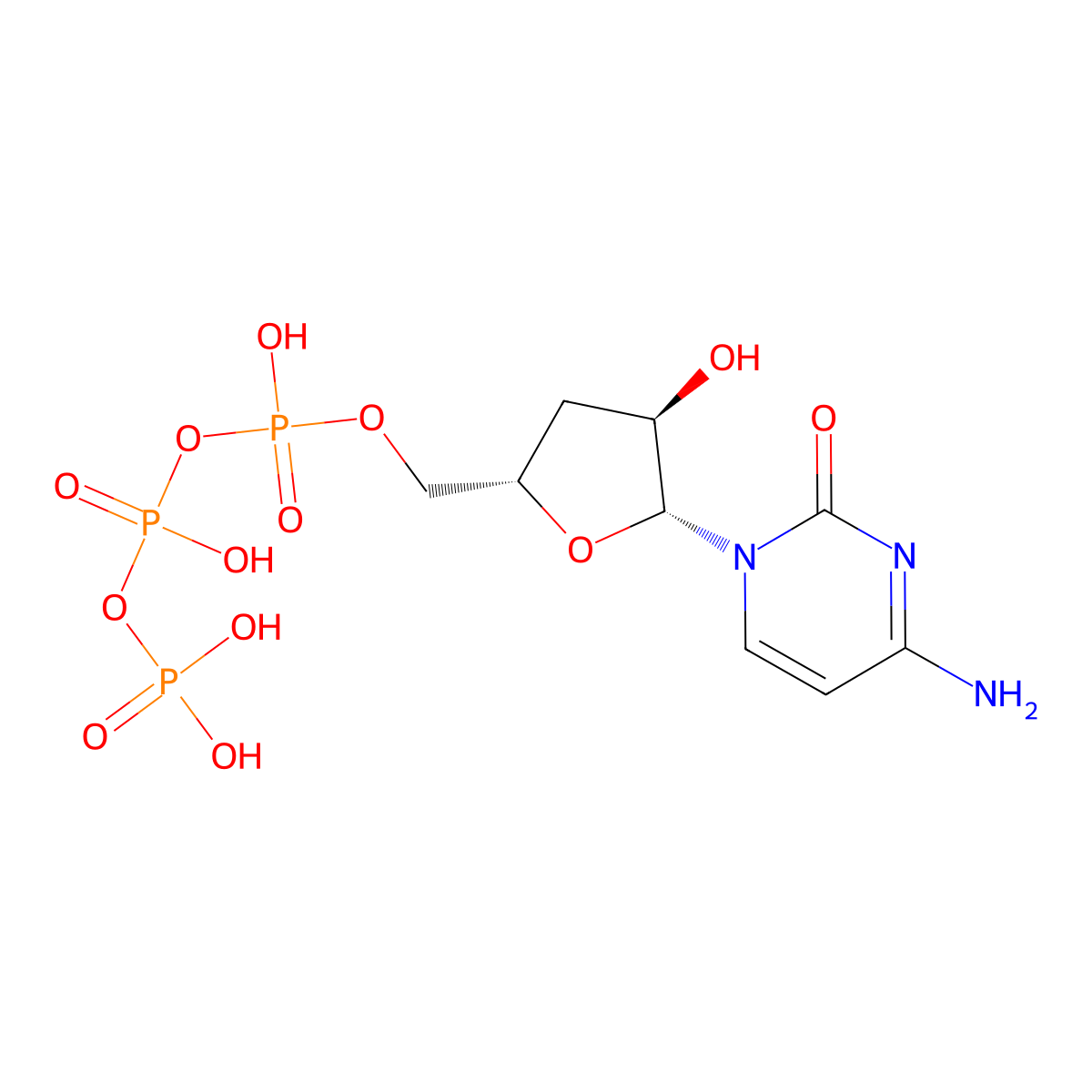 3'-Deoxycytidine 5'-triphosphate molecular structure, CAS 69383-05-7
