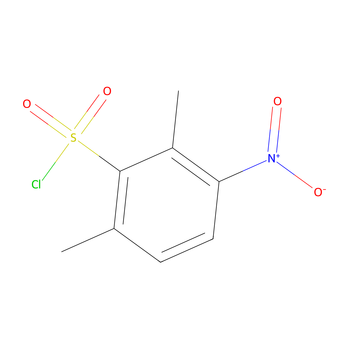 2,6-Dimethyl-3-nitrobenzene-1-sulfonyl chloride molecular structure, CAS 69383-57-9