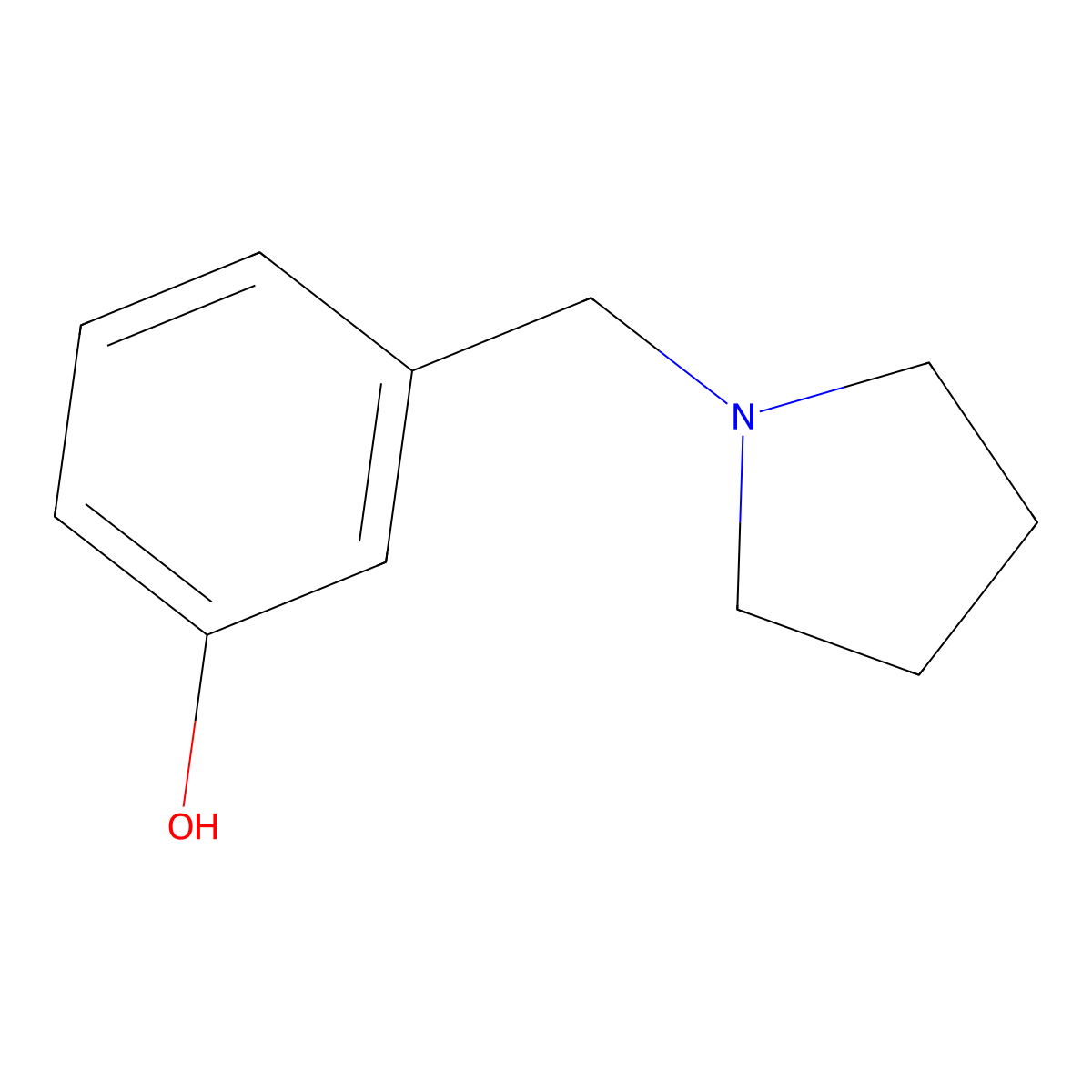 3-(Pyrrolidin-1-ylmethyl)phenol molecular structure, CAS 69383-70-6