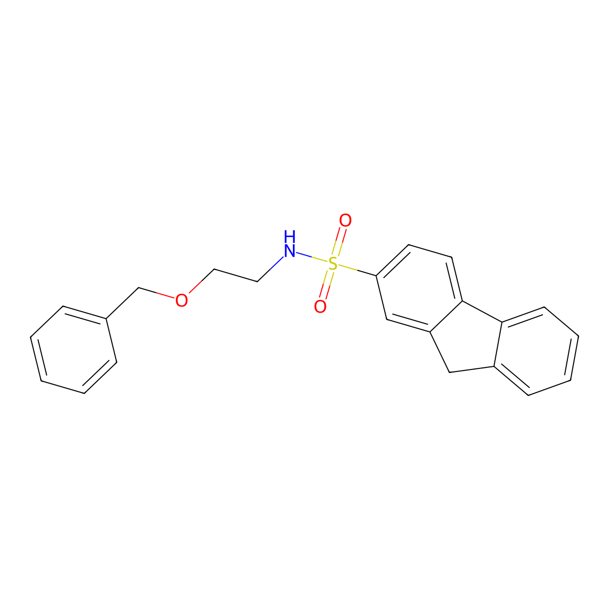 N-(2-phenylmethoxyethyl)-9H-fluorene-2-sulfonamide molecular structure, CAS 693830-02-3