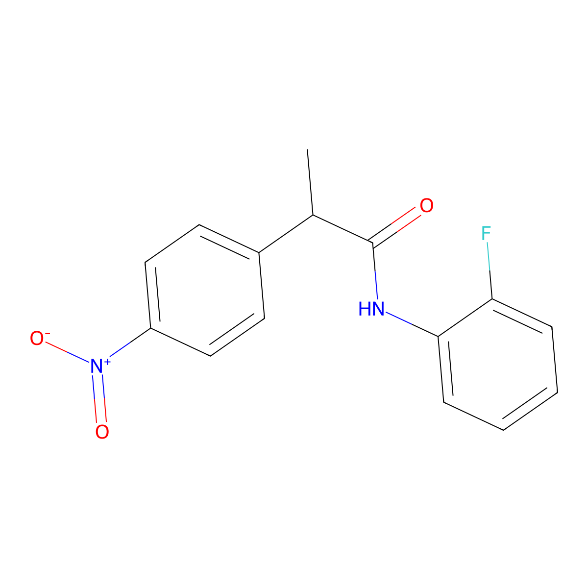 N-(2-fluorophenyl)-2-(4-nitrophenyl)propanamide molecular structure, CAS 693830-06-7