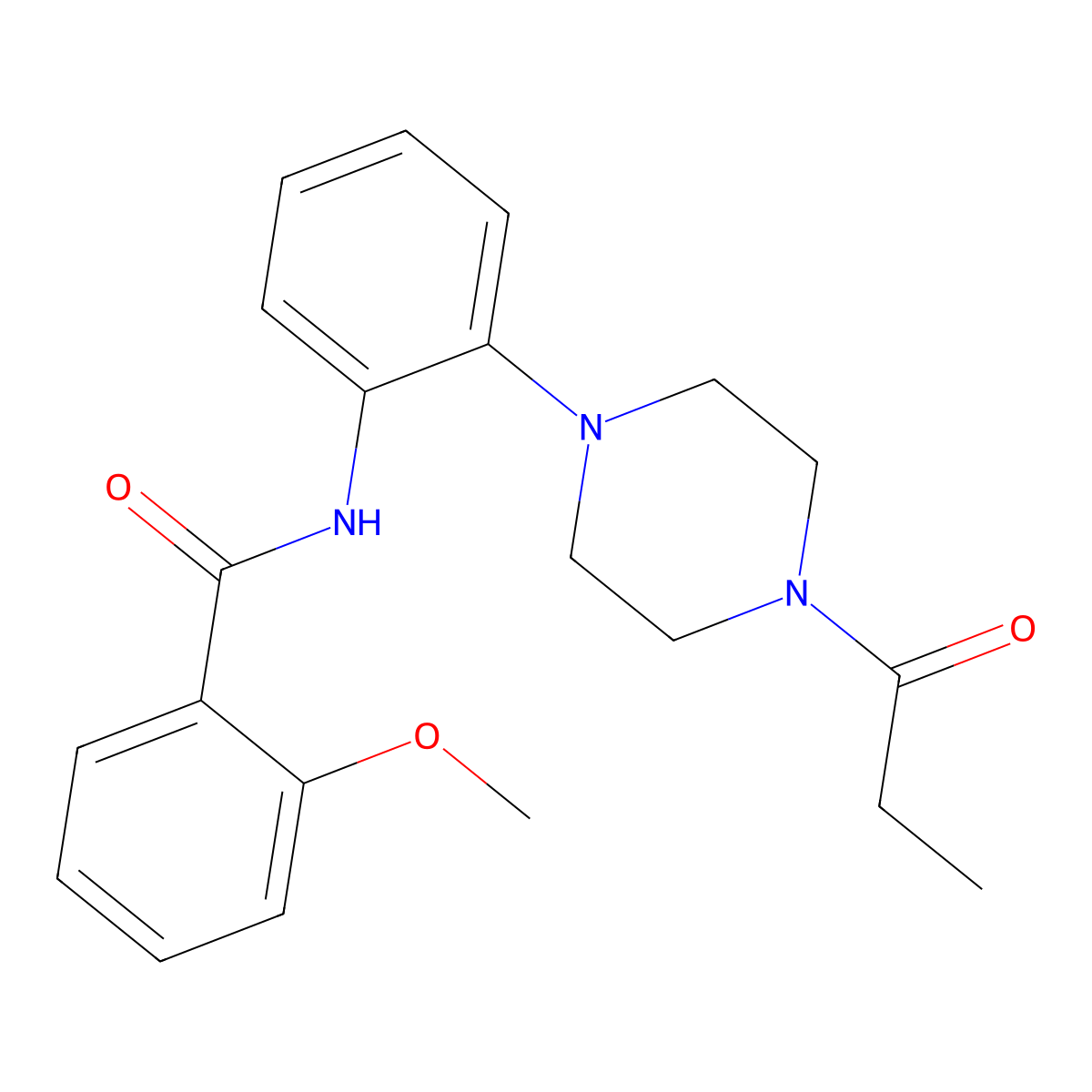 2-methoxy-N-[2-(4-propanoylpiperazin-1-yl)phenyl]benzamide molecular structure, CAS 693830-33-0