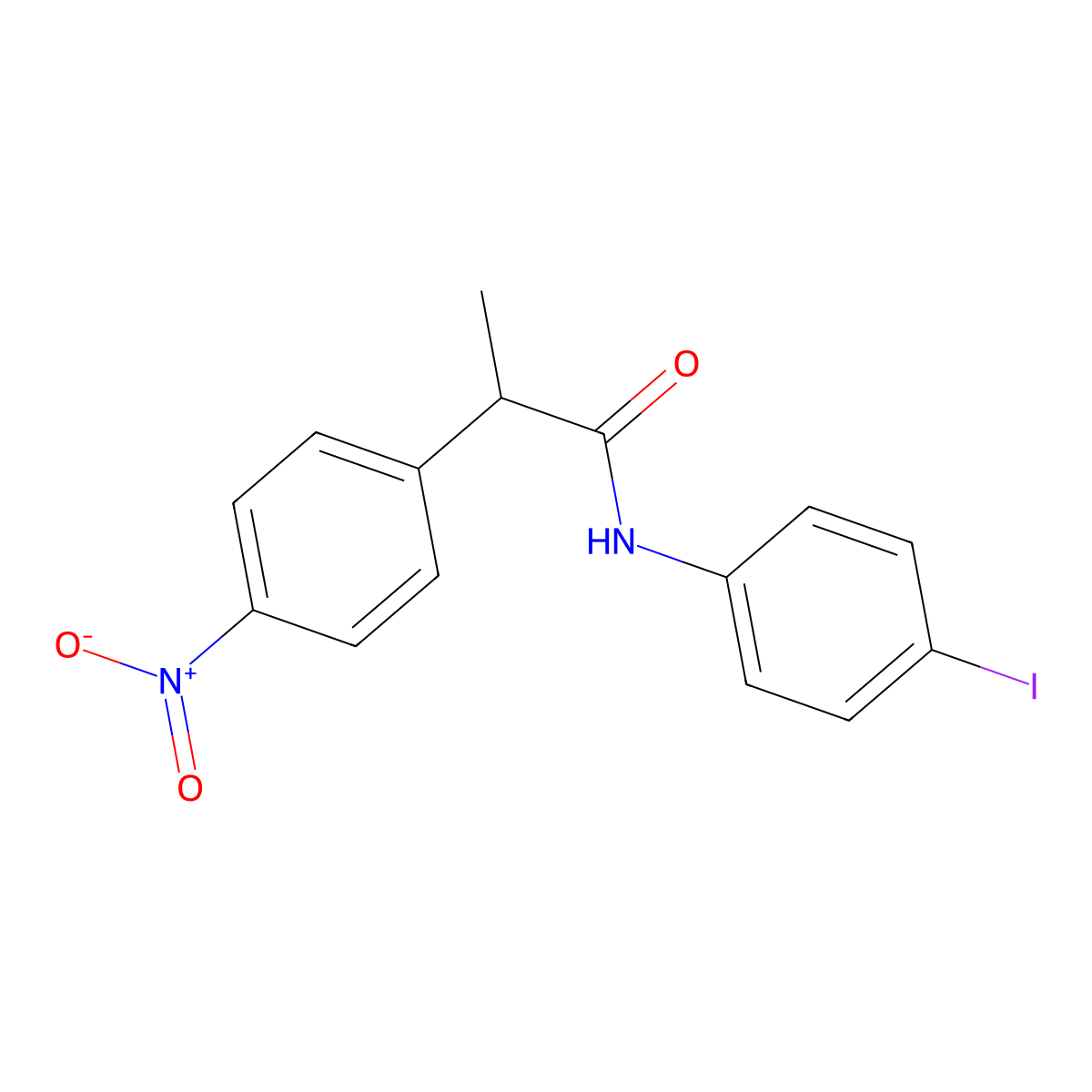 N-(4-iodophenyl)-2-(4-nitrophenyl)propanamide molecular structure, CAS 693830-48-7