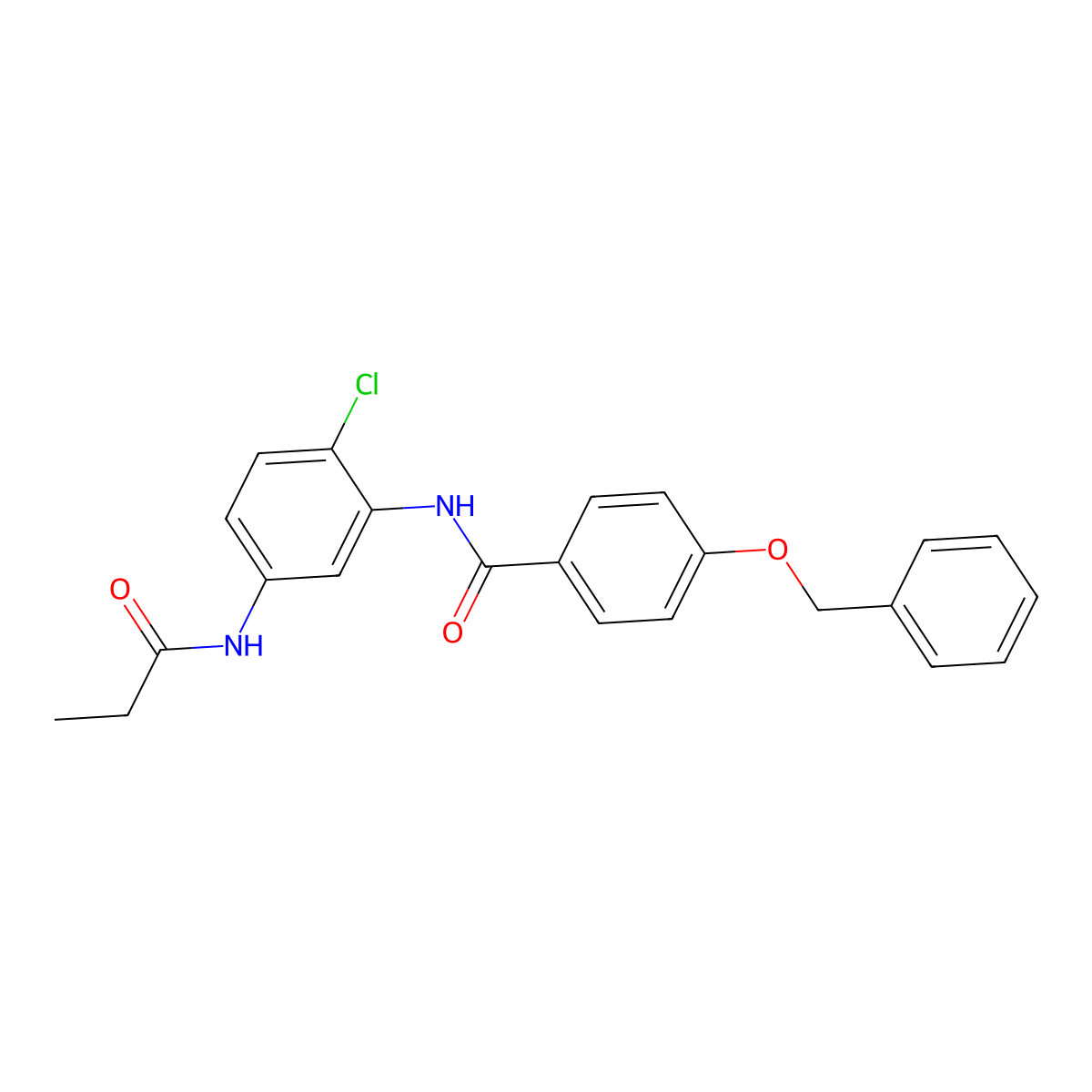 N-[2-chloro-5-(propanoylamino)phenyl]-4-phenylmethoxybenzamide molecular structure, CAS 693830-52-3