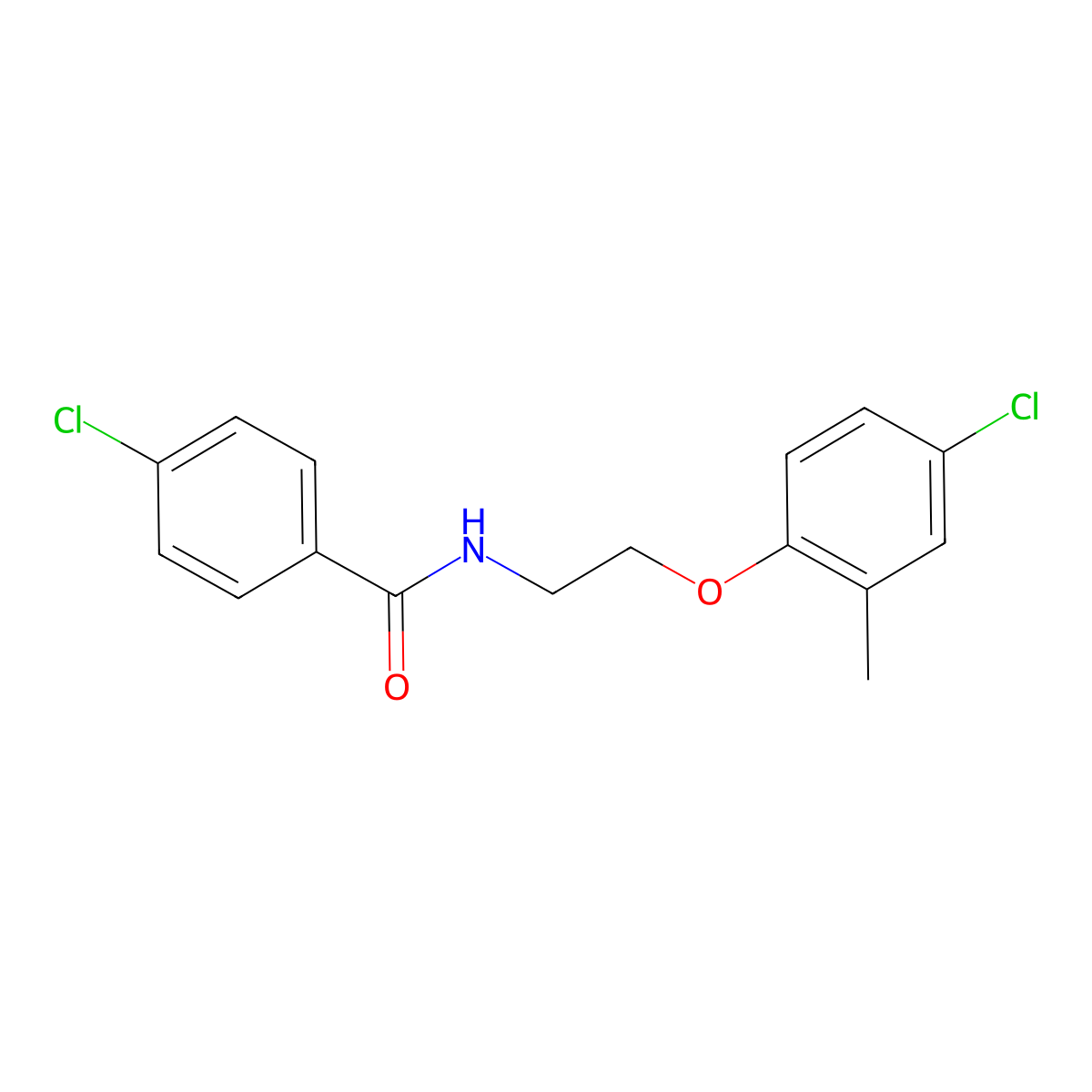 4-chloro-N-[2-(4-chloro-2-methylphenoxy)ethyl]benzamide molecular structure, CAS 693830-84-1