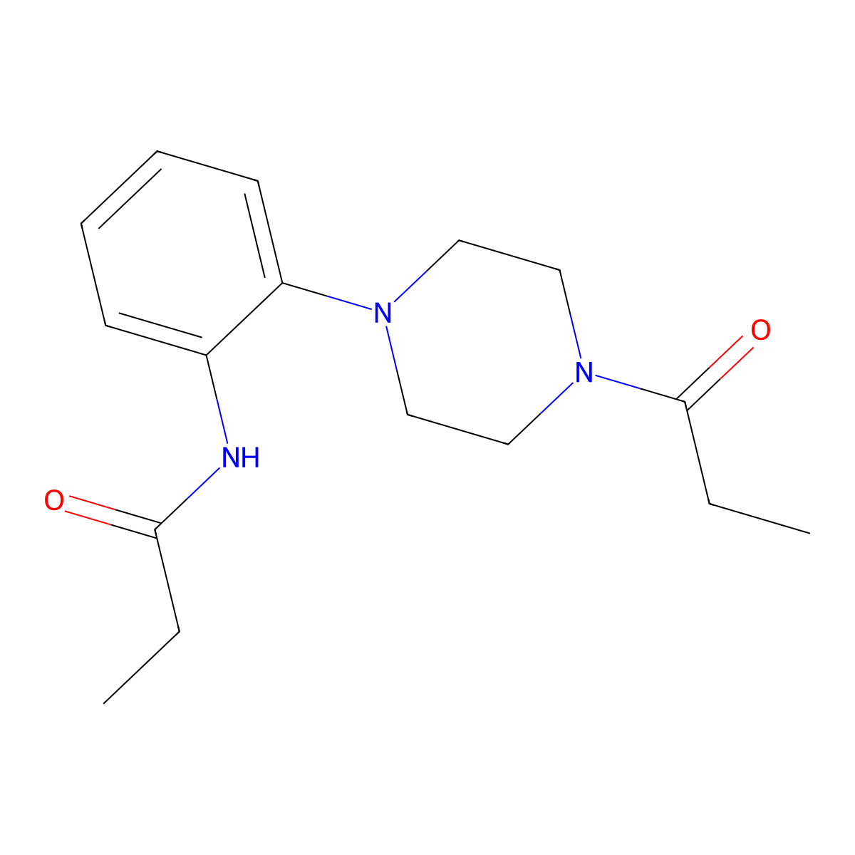 N-[2-(4-propanoylpiperazin-1-yl)phenyl]propanamide molecular structure, CAS 693831-01-5