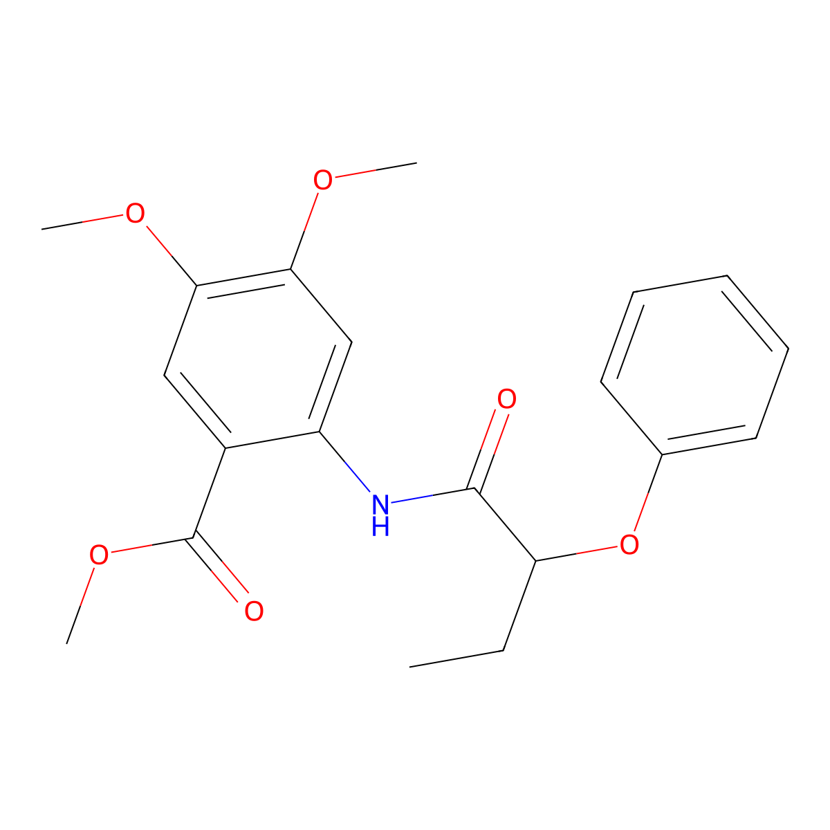 Methyl 4,5-dimethoxy-2-[(2-phenoxybutanoyl)amino]benzoate molecular structure, CAS 693831-88-8