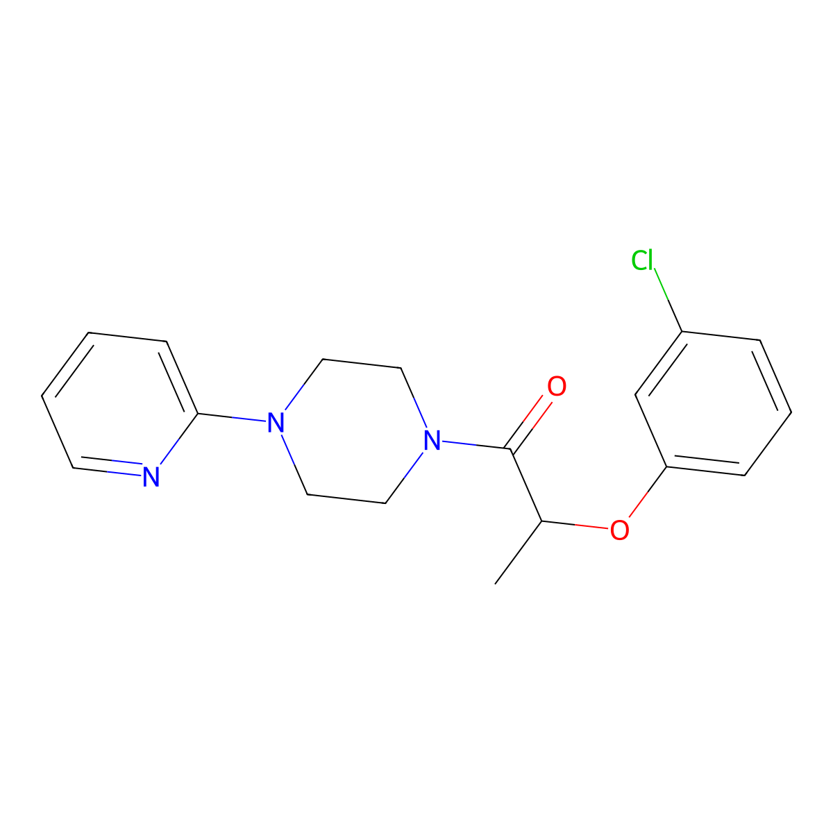 2-(3-Chlorophenoxy)-1-(4-pyridin-2-ylpiperazin-1-yl)propan-1-one molecular structure, CAS 693832-27-8