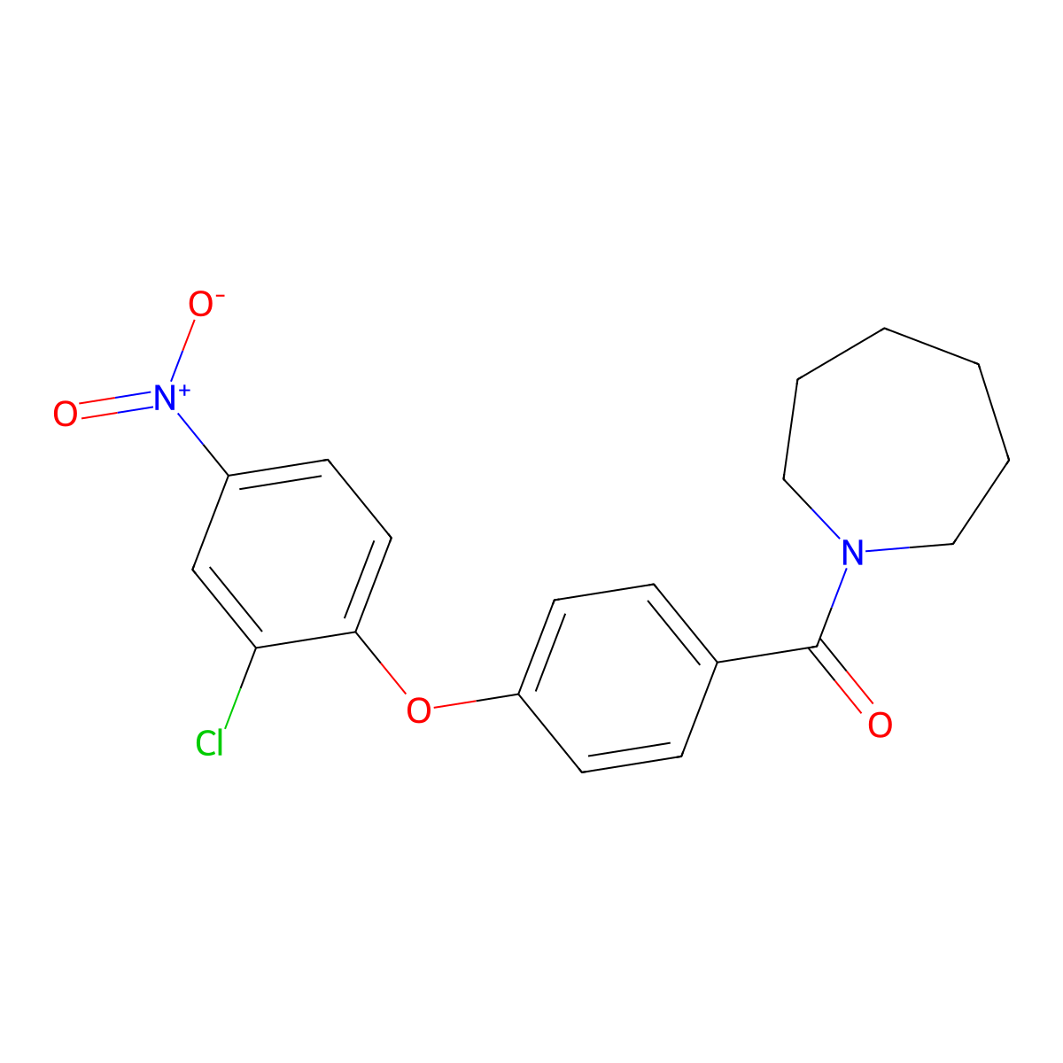 Azepan-1-yl-[4-(2-chloro-4-nitrophenoxy)phenyl]methanone molecular structure, CAS 693832-51-8