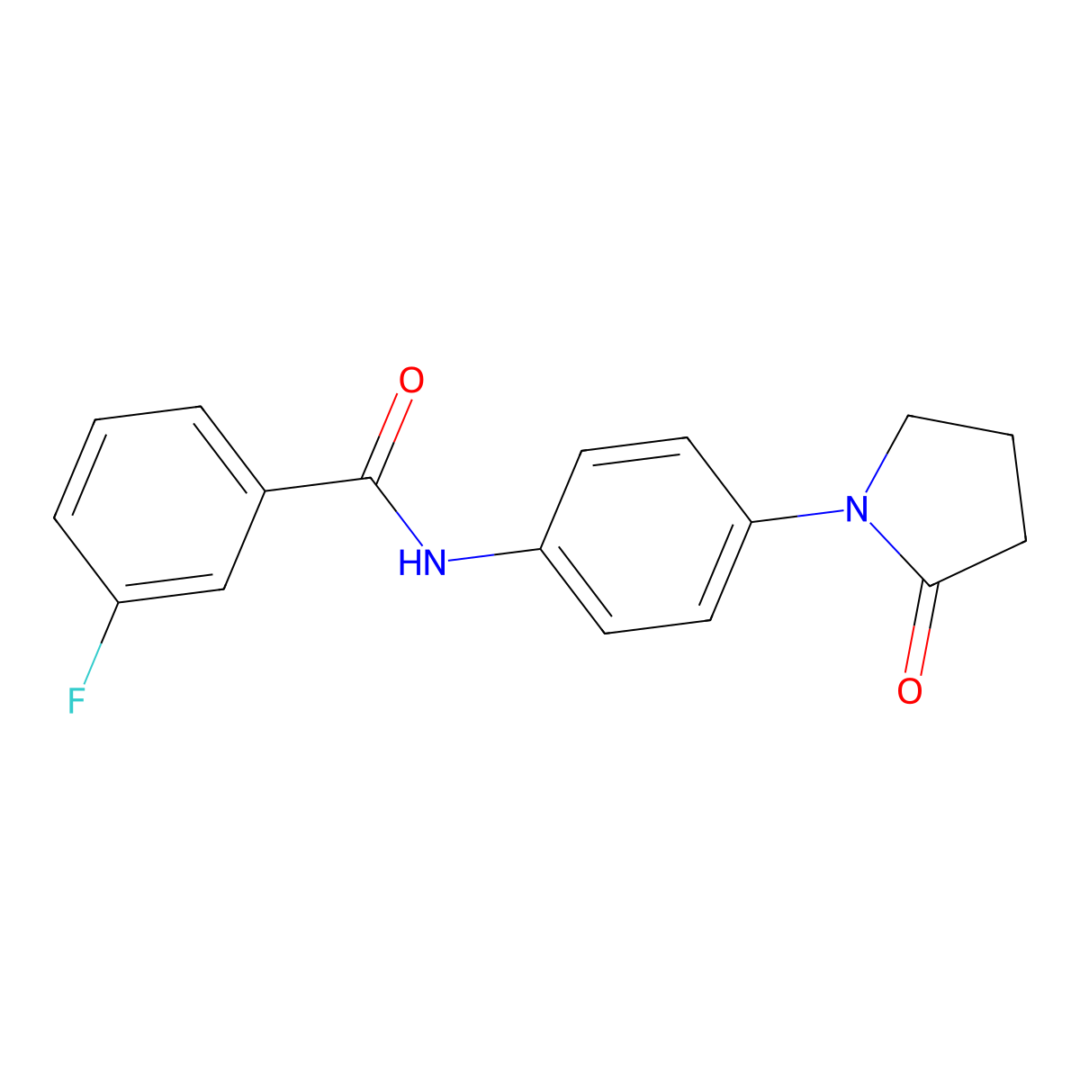 3-fluoro-N-[4-(2-oxopyrrolidin-1-yl)phenyl]benzamide molecular structure, CAS 693832-60-9