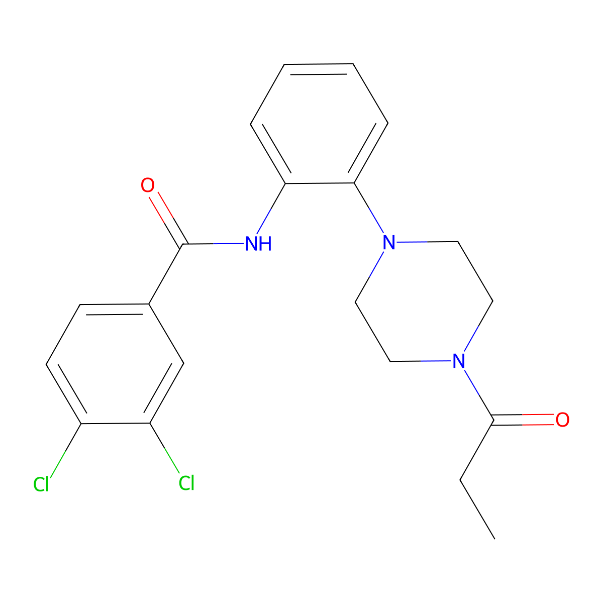 3,4-dichloro-N-[2-(4-propanoylpiperazin-1-yl)phenyl]benzamide molecular structure, CAS 693832-61-0